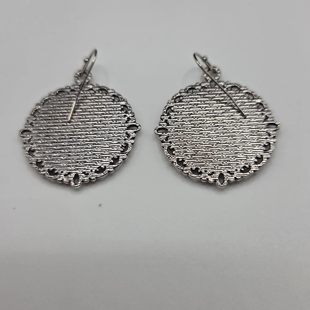 Upcycled Louis Vuitton Earrings In The Color Antique Silver - Picture 2 of 5